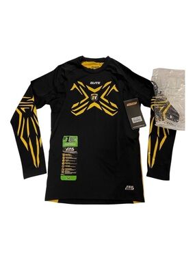 Elite Hockey E1 PremierGold Compression Gel Top junior boy Large Black/Yellow Pr